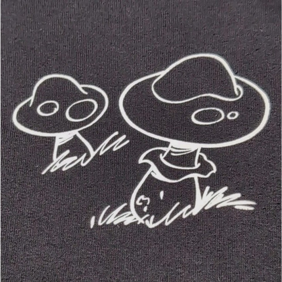 Smurfs Fleece Hoodie Womens M Black Pockets Mushroom Graphic Print Sweatshirt - Picture 11 of 16